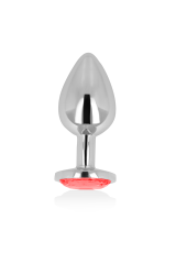 OHMAMA - PLUG ANALE CON CRISTALLO ROSSO 8 CM
