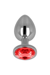 OHMAMA - PLUG ANALE CON CRISTALLO ROSSO 8 CM