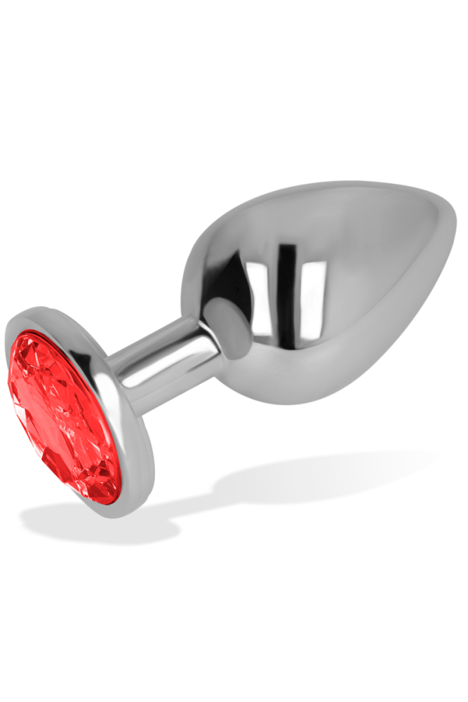 OHMAMA - PLUG ANALE CON CRISTALLO ROSSO 8 CM