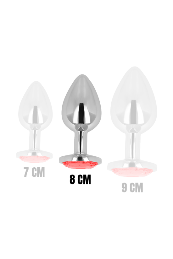 OHMAMA - PLUG ANALE CON CRISTALLO ROSSO 8 CM