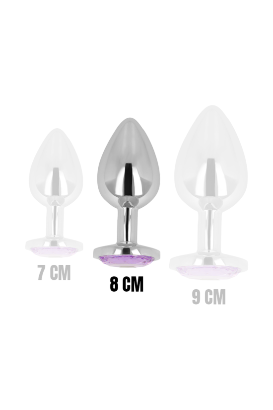 OHMAMA - PLUG ANALE CON CRISTALLO VIOLA 8 CM