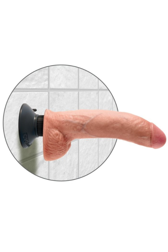 KING COCK - DILDO VIBRATORE CON TESTICOLI 23 CM NATURALE