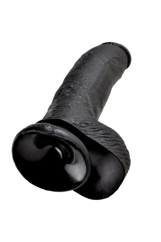 KING COCK - 9 DILDO NERO CON SFERE 22.9 CM