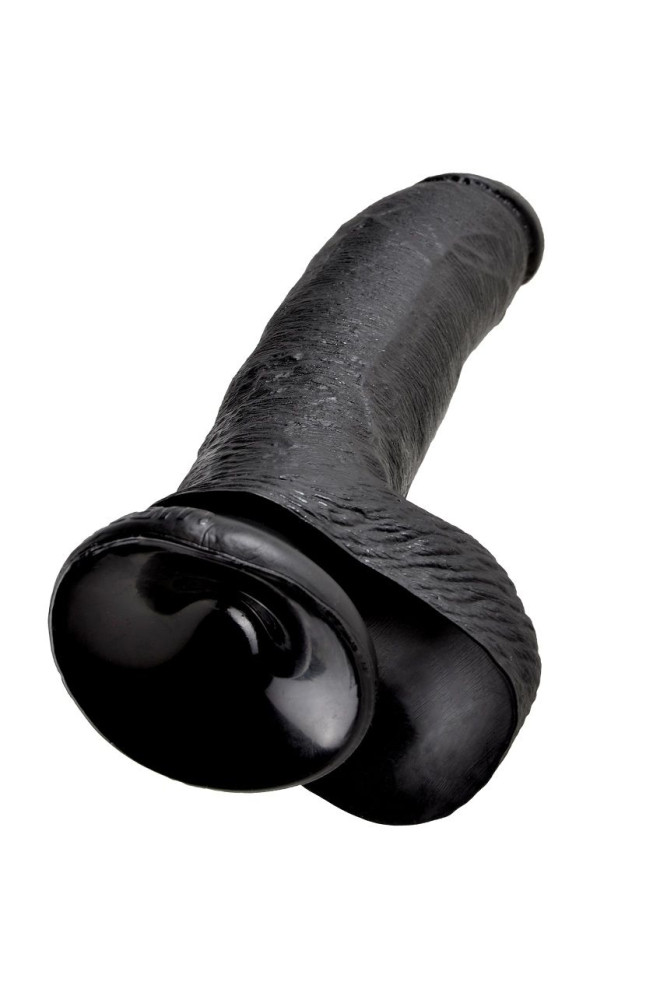 KING COCK - 9 DILDO NERO CON SFERE 22.9 CM