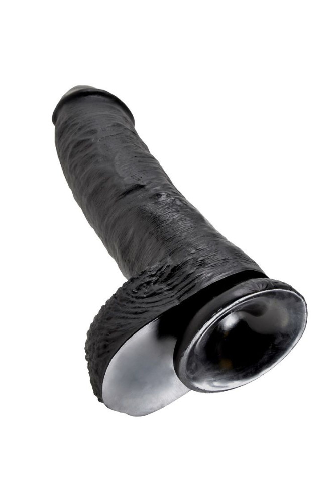 KING COCK - 10 DILDO NERO CON SFERE 25.4 CM