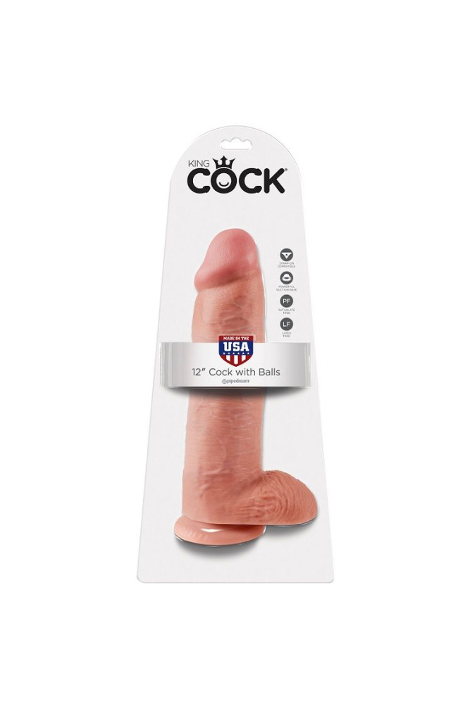 KING COCK - 12 DILDO FLESH CON SFERE 30.48 CM