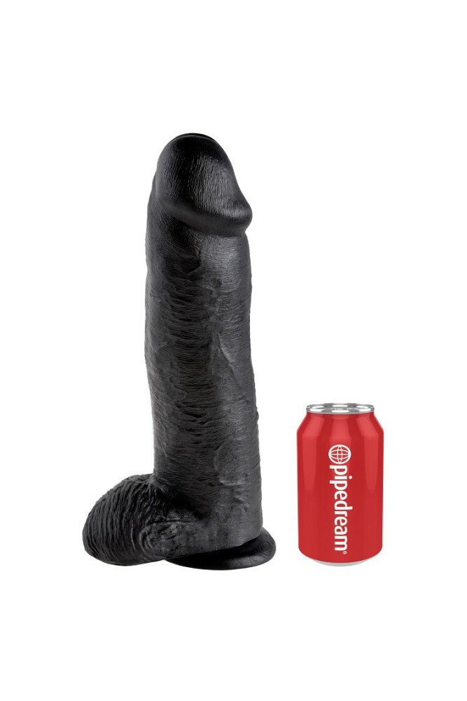KING COCK - 12 DILDO NERO CON SFERE 30.48 CM