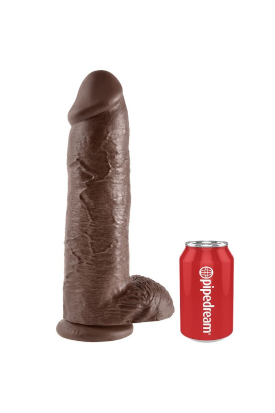 KING COCK - 12 DILDO MARRONE CON SFERE 30.48 CM
