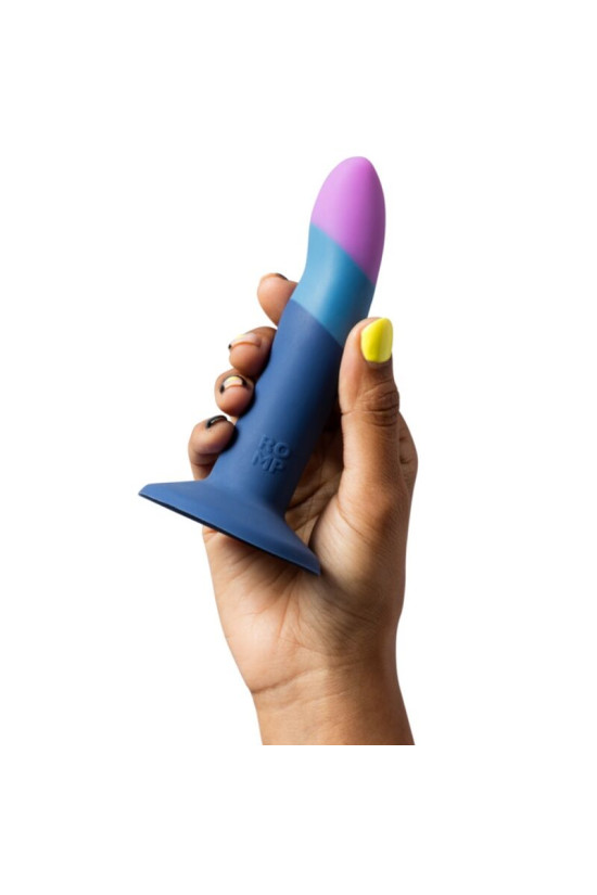 ROMP - DILDO IN SILICONE PICCOLO CON VENTOSA TRICOLORE 14 CM