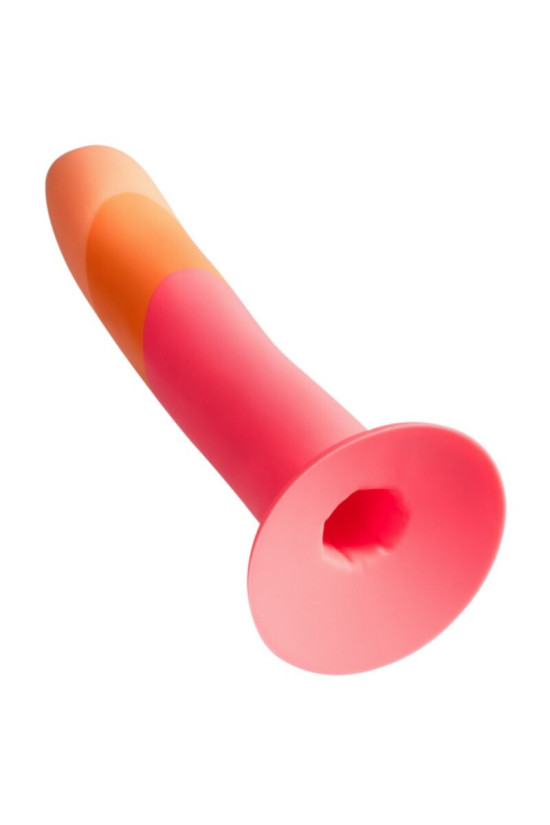 ROMP - DIZI DILDO IN SILICONE CON VENTOSA TRICOLORE 18 CM