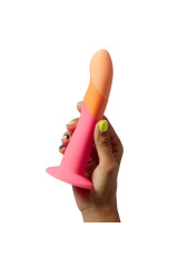 ROMP - DIZI DILDO IN SILICONE CON VENTOSA TRICOLORE 18 CM