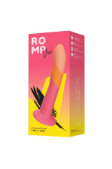 ROMP - DIZI DILDO IN SILICONE CON VENTOSA TRICOLORE 18 CM
