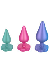 ROMP - KIT PER ALLENAMENTO ANALE LUSTER S/M/L CON BASE A FORMA DI FIORE