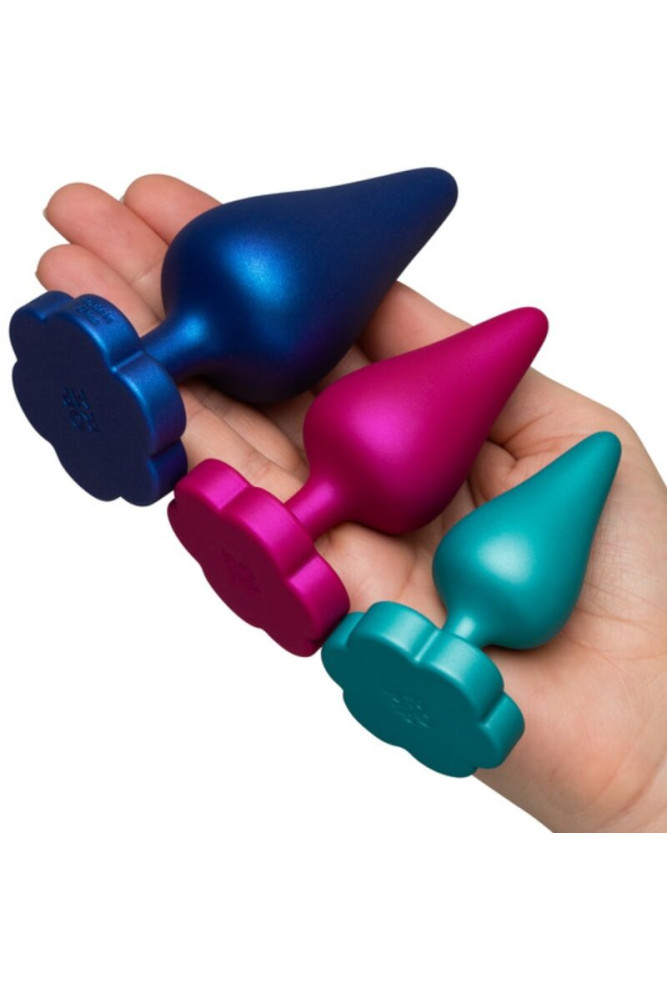 ROMP - KIT PER ALLENAMENTO ANALE LUSTER S/M/L CON BASE A FORMA DI FIORE