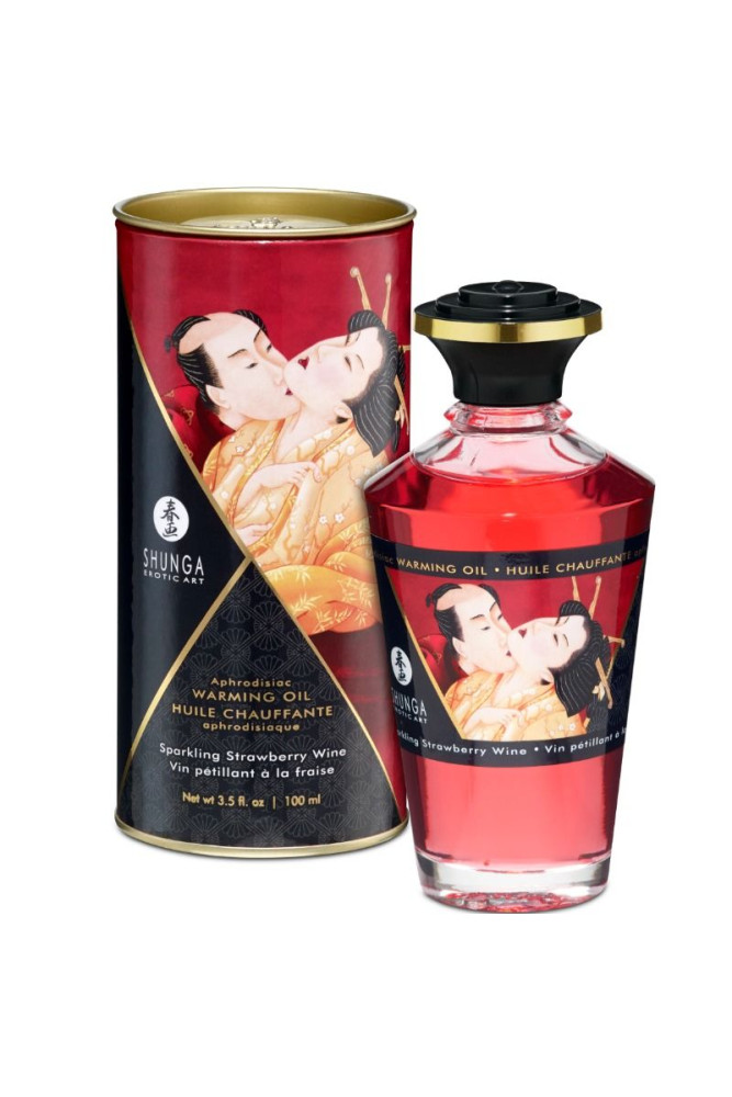 SHUNGA - OLIO DA MASSAGGIO EFFETTO CALORE FRAGOLE E CAVA 100 ML