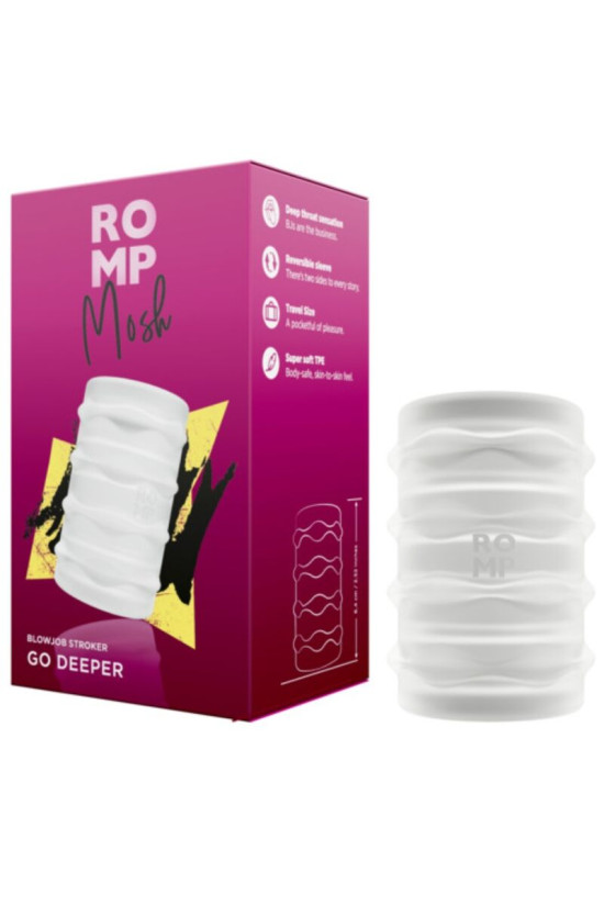 ROMP - MOSH MASTURBATORE MASCHILE TRASPARENTE CON FODERO REVERSIBILE DA 6 CM