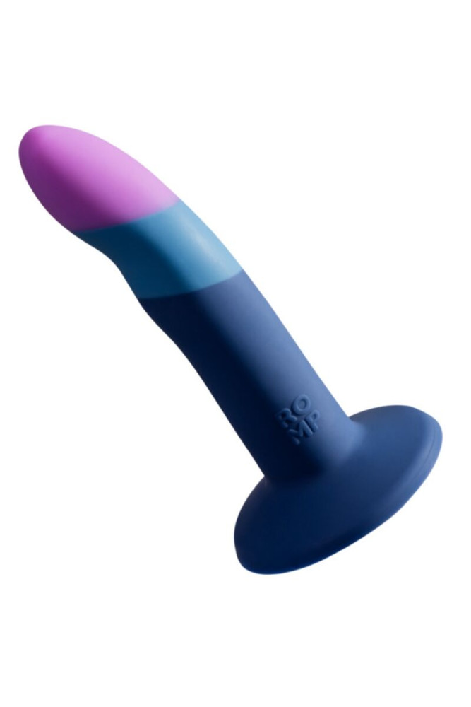 ROMP - DILDO IN SILICONE PICCOLO CON VENTOSA TRICOLORE 14 CM