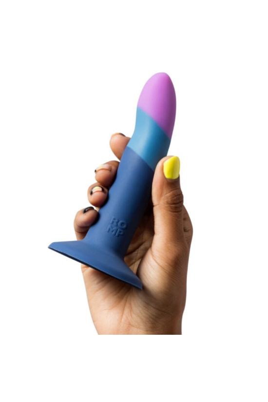 ROMP - DILDO IN SILICONE PICCOLO CON VENTOSA TRICOLORE 14 CM