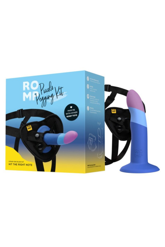 ROMP - DILDO IN SILICONE PICCOLO CON VENTOSA TRICOLORE 14 CM