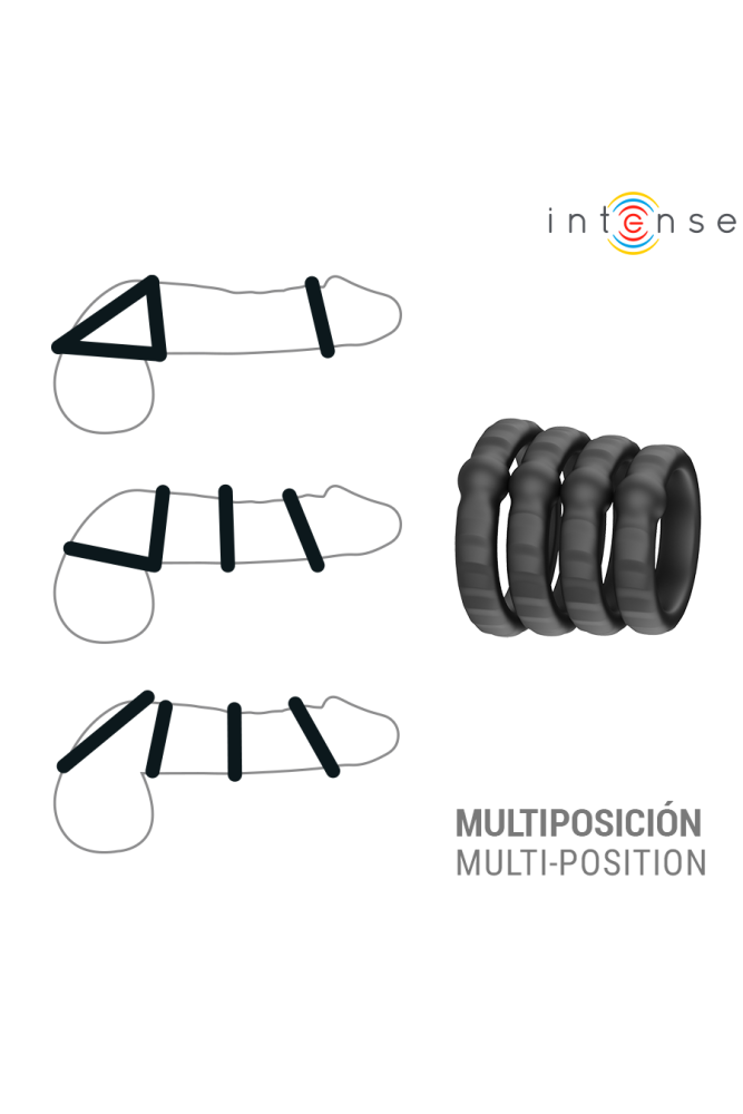 INTENSE - MICHIEL SET DI 4 ANELLI PER PENE MODELLO 10