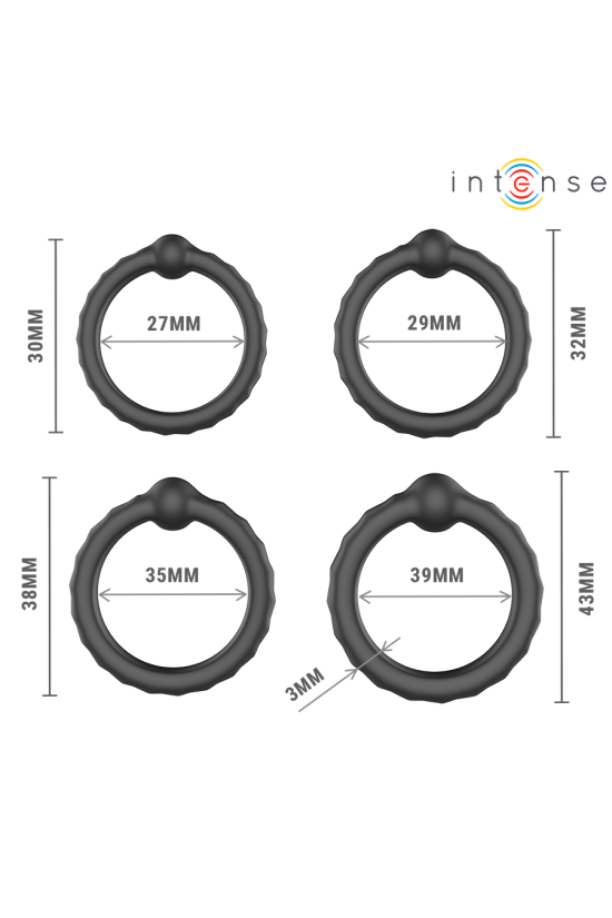 INTENSE - MICHIEL SET DI 4 ANELLI PER PENE MODELLO 10
