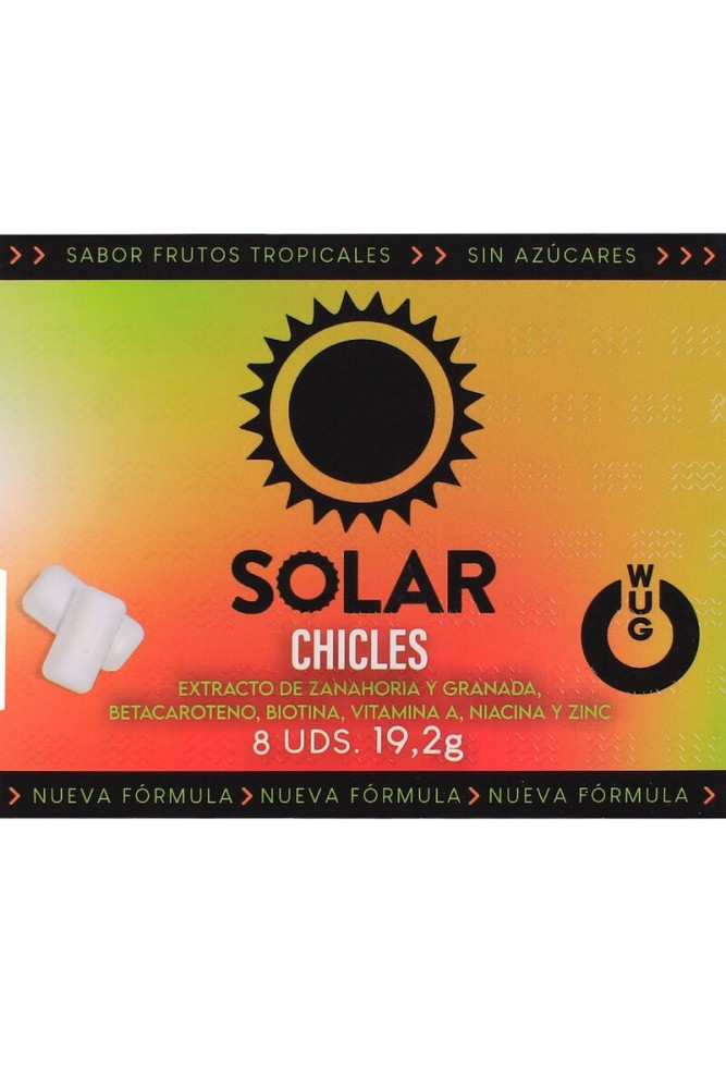 WUG SOLAR - GOMME DA MASTICARE FUNZIONALI CON VITAMINE E ZINCO AL GUSTO DI FRUTTI TROPICALI