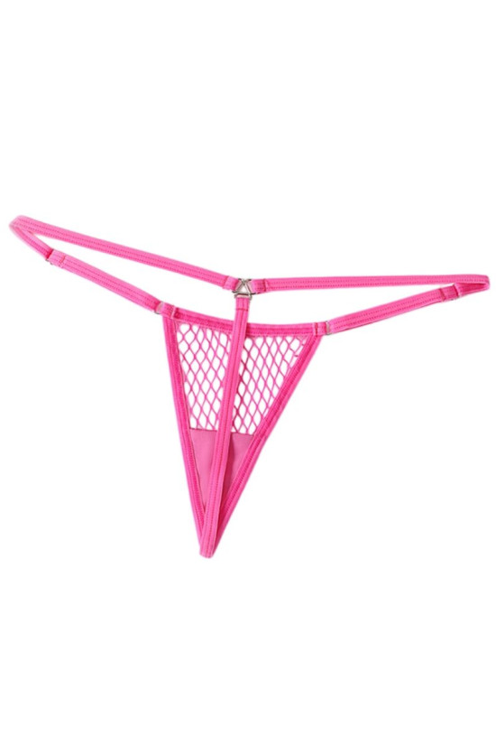 CHILIROSE - CR 4856 MICRO PERIZOMA REJILLA ROSA NEON L/XL