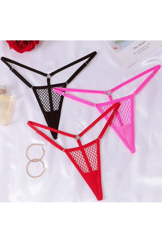 CHILIROSE - CR 4856 MICRO PERIZOMA REJILLA ROSA NEON L/XL