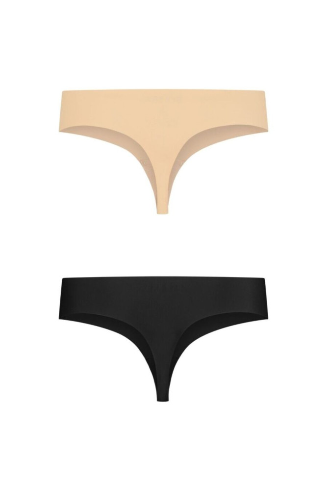BYE-BRA - PACK 2 TANGAS INVISIBLES BEIGE Y NEGRO TALLA S
