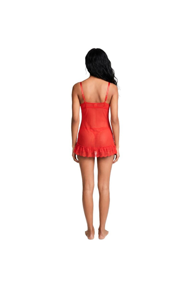 LIVCO CORSETTI FASHION - SET NUIT T-SHIRT + PANTY ROSSO 2028 S/M