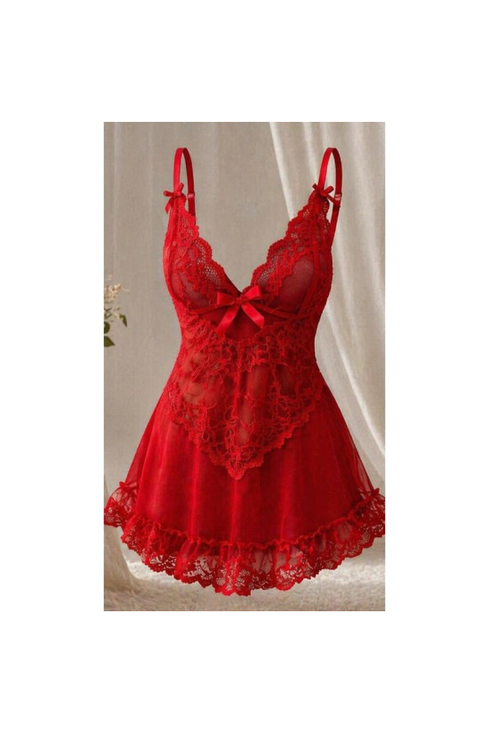 LIVCO CORSETTI FASHION - SET NUIT T-SHIRT + PANTY ROSSO 2028 S/M