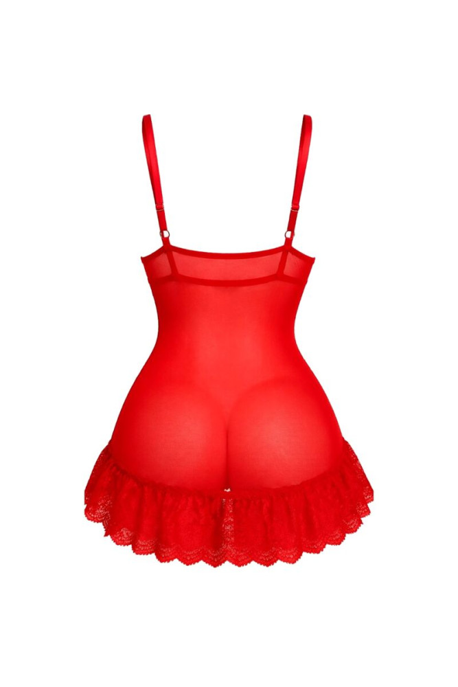 LIVCO CORSETTI FASHION - SET NUIT T-SHIRT + PANTY ROSSO 2028 S/M