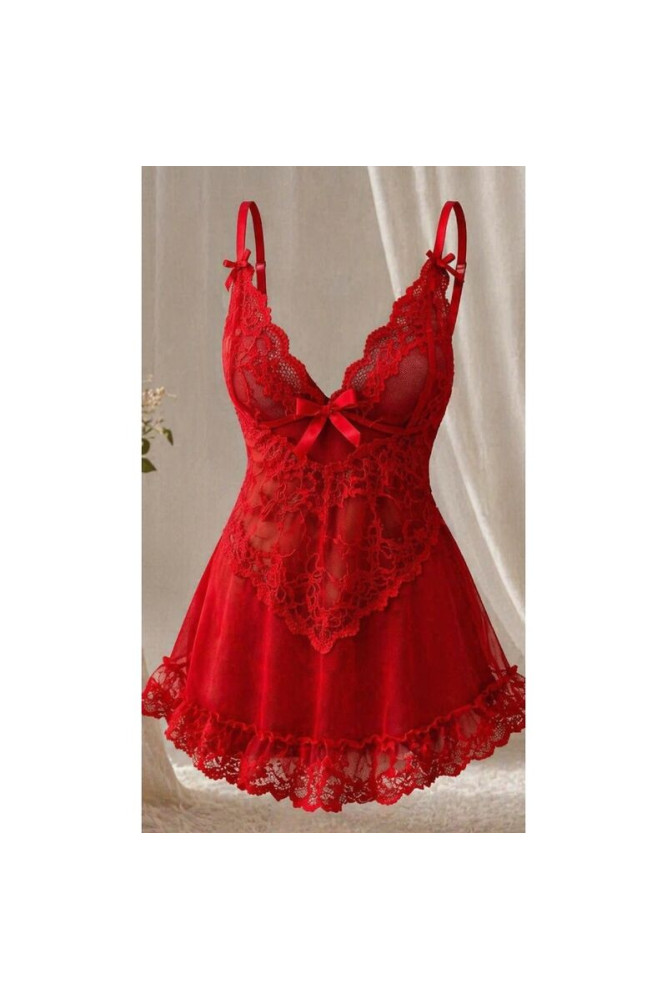 LIVCO CORSETTI FASHION - SET NUIT T-SHIRT + PANTY ROSSO 2028 S/M