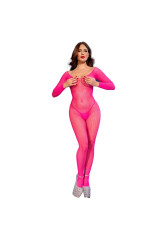 CHILIROSE - CR 4894 BODYSTOCKING IN RETE ROSA NEON S/M