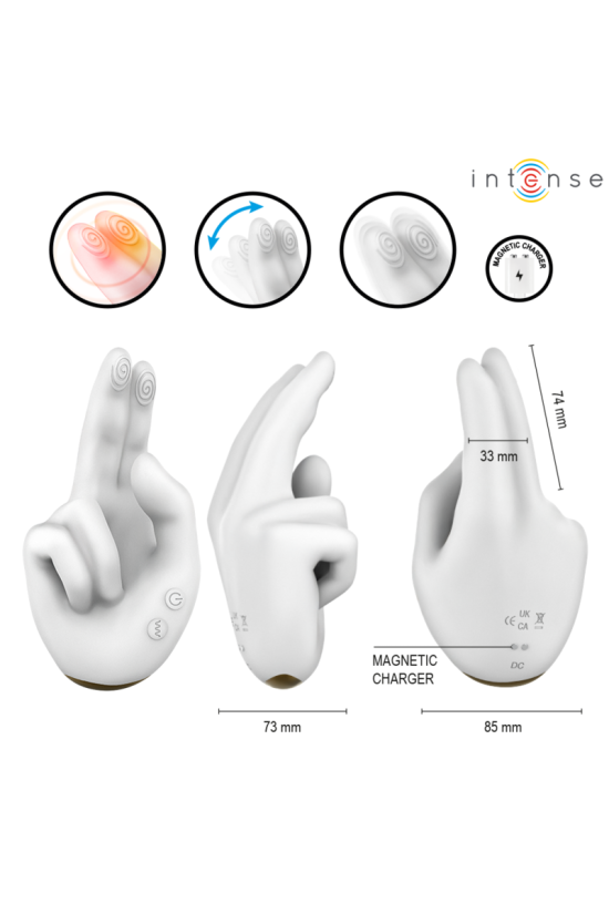 INTENSE - JIMMY STIMOLATORE MULTIFUNZIONE A FORMA DI MANO CON VIBRAZIONE E CALORE