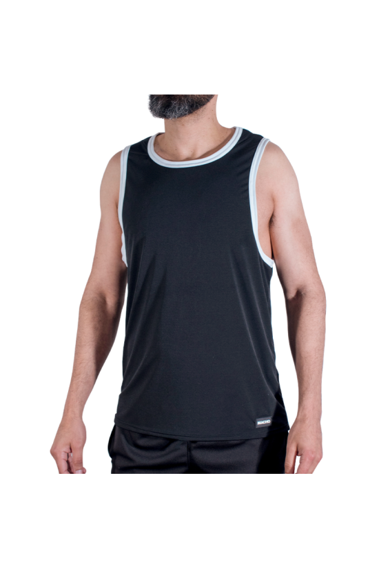 MACHO - CMV004 T-SHIRT DA PALESTRA NERA L/XL
