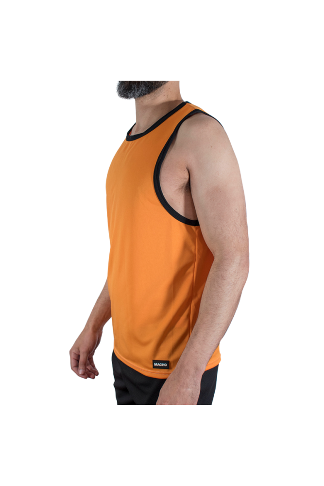 MACHO - CMV005 T-SHIRT DA PALESTRA ARANCIONE S/M
