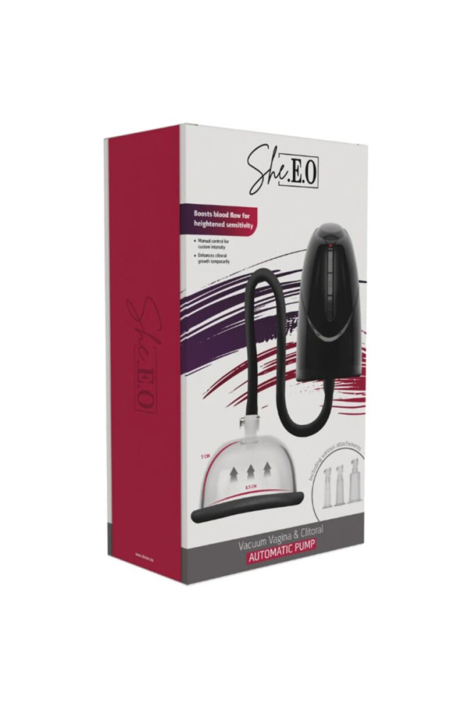 SHE.E.O - POMPA A VUOTO AUTOMATICA PER VAGINA E CLITORIDE NERA