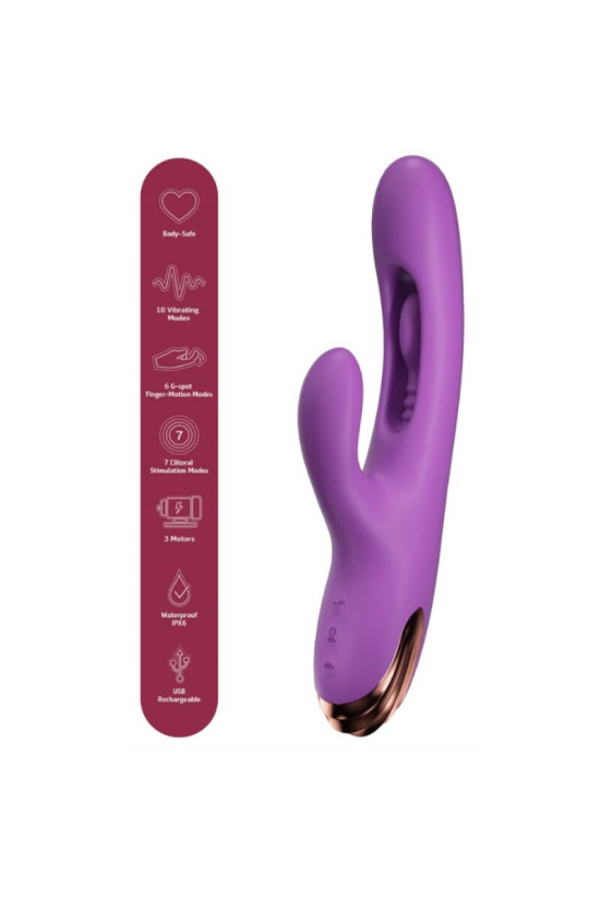 SHE.E.O - VIBRATORE PER IL PUNTO G A FORMA DI CONIGLIO CON MOVIMENTO DIGITALE VIOLA