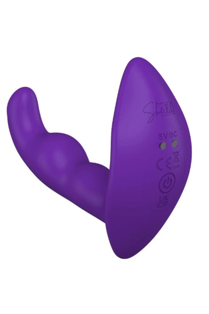 SHE.E.O - STIMOLATORE ANALE VIBRANTE ROTANTE CON TELECOMANDO VIOLA
