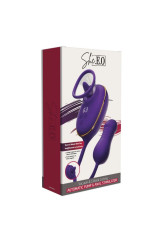 SHE.E.O - STRUMENTO DI ASPIRAZIONE CLITORIDEA CON EFFETTO LECCHIO E STIMOLATORE ANALE VIOLA