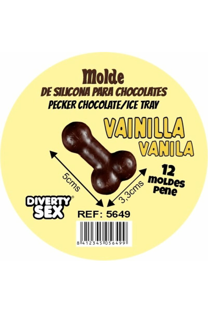 DIABLO PICANTE - STAMPO PER CIOCCOLATO CON 12 PENI IN SILICONE DA APPENDERE VANIGLIA