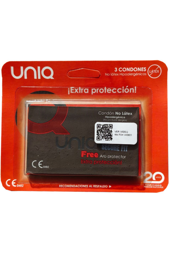 UNIQ - PRESERVATIVI SECURE FIT SENZA LATTICE 3 UNITÀ
