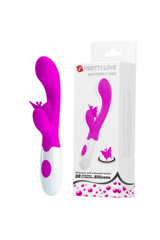 PRETTY LOVE - VIBRATORE A CONIGLIO BUTTERFLY KISS 30 FUNZIONI VIOLA