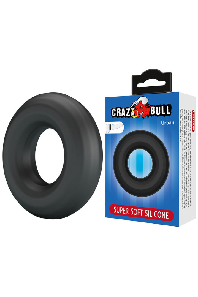 CRAZY BULL - ANELLO PER PENE IN SILICONE SUPER MORBIDO URBAN NERO