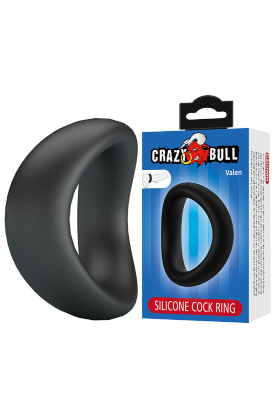 CRAZY BULL - VALEN ANELLO PER PENE ERGONOMICO IN SILICONE NERO