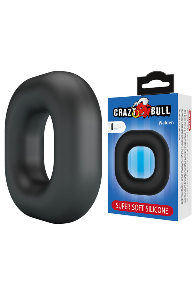 CRAZY BULL - ANELLO PER PENE WALDEN IN SILICONE SUPER MORBIDO NERO