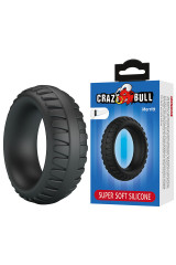 CRAZY BULL - ANELLO PER PENE IN SILICONE TESTURIZZATO MERRITT NERO