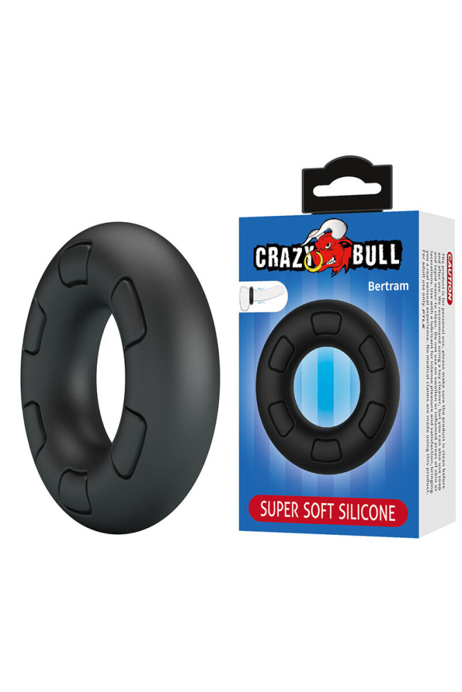CRAZY BULL - ANELLO PER PENE IN SILICONE SUPER MORBIDO BERTRAM NERO