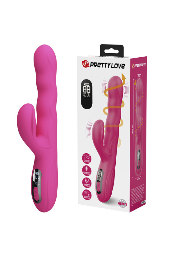 PRETTY LOVE - VIBRATORE A CONIGLIO MULTIFUNZIONE INVERNALE CON DISPLAY LED ROSA